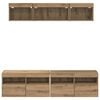 vidaXL TV Wall Units with LED 5 pcs Artisan Oak 80 x 30 x 40 cm