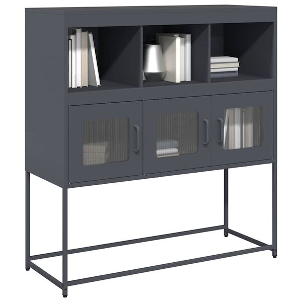 vidaXL Sideboard Anthracite 100.5x39x107 cm Cold-rolled Steel