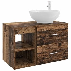 vidaXL Bathroom Furniture Set 2 pcs Old Wood Engineered Wood