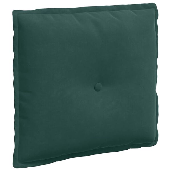vidaXL Back Pillow Dark Green 50 x 45 cm Corduroy Fabric