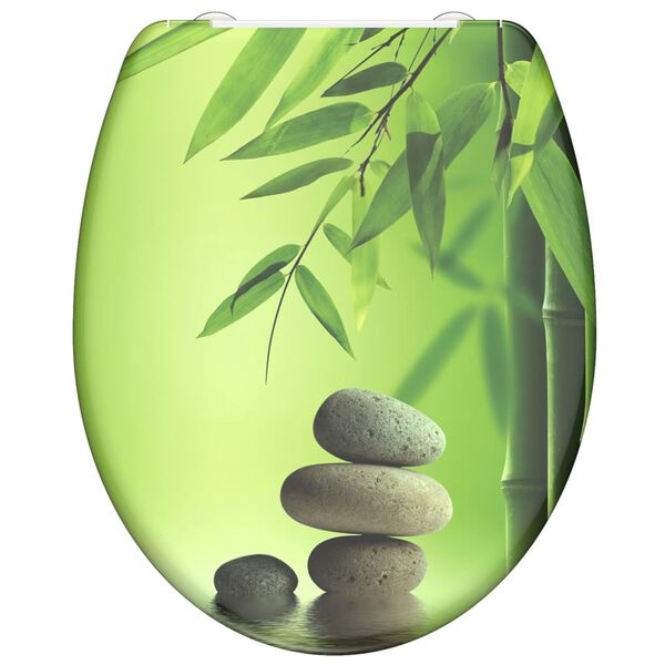 SCH&Uuml;TTE Duroplast Toilet Seat with Soft-Close GREEN GARDEN Printed