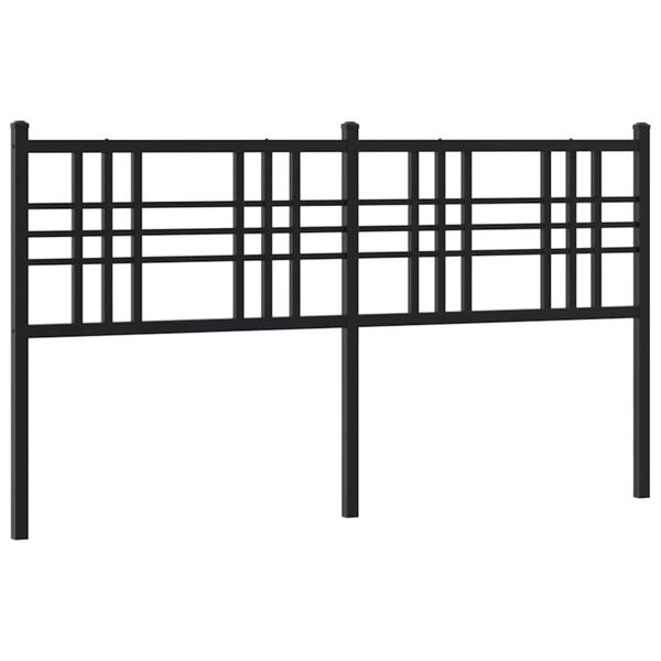 vidaXL Metal Replace Headboard Black 160cm