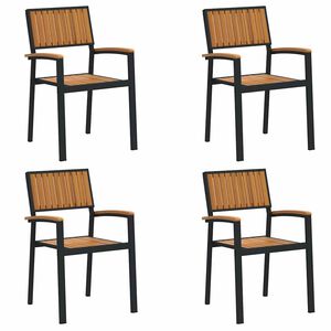 vidaXL Stacking Chair 4 pcs Brown 56 x 57 x 87 cm Solid Acacia Wood