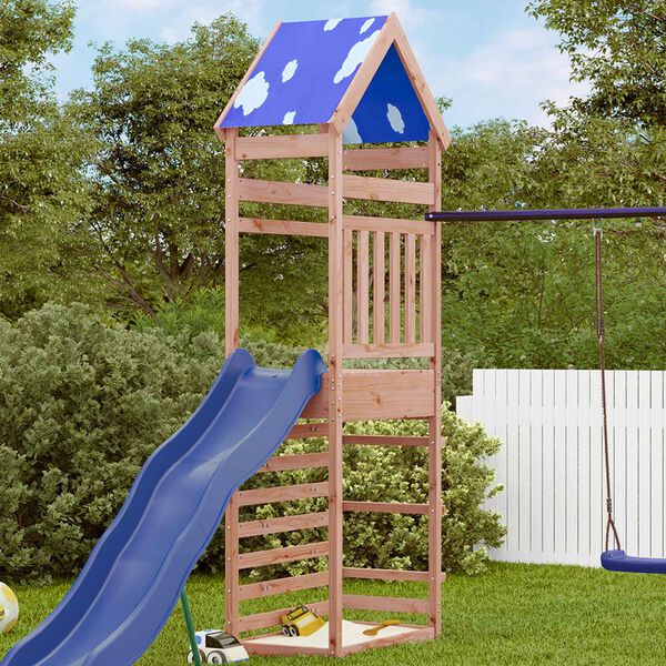 vidaXL Play Tower Brown 52.5 x 85 x 265 cm Solid Douglas Wood