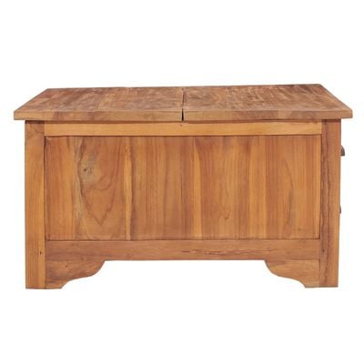 vidaXL Coffee Table with Flip Top 65x64x35 cm Solid Teak Wood