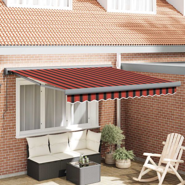 vidaXL Awning Orange and Brown 300 x 250 x 165 cm