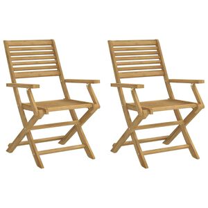vidaXL Folding Garden Chairs 2 pcs 54.5x61.5x86.5 cm Solid Wood Acacia