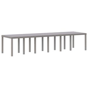 vidaXL Garden Table Light Grey 350 x 100 x 74 cm Poly Rattan
