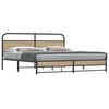 vidaXL Metal Bed Frame without Mattress Smoked Oak 200x200 cm