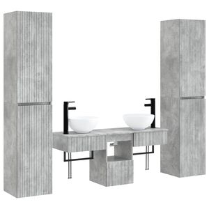 vidaXL Bathroom Cabinet Set 5 pcs Concrete Grey 33 x 34.5 x 160 cm