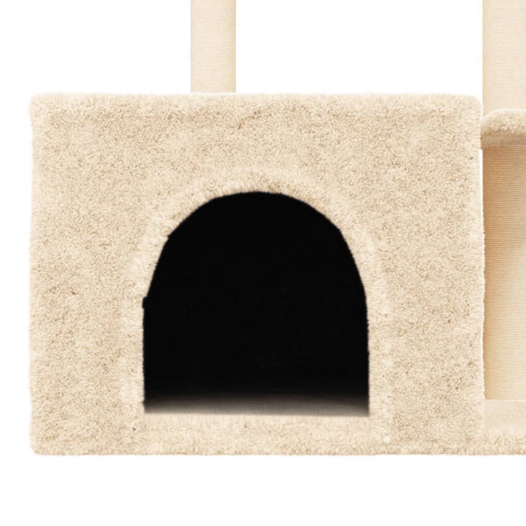 vidaXL Cat Tree with Sisal Scratching Posts Cream 110 cm vidaXL