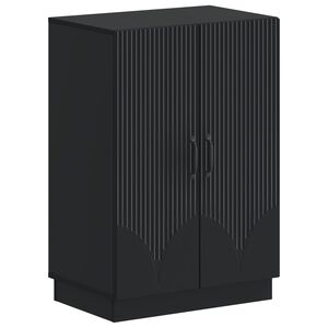 vidaXL Shoe Cabinet HOORN 59.5 x 39.5 x 87 cm Engineered Wood Black