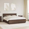 vidaXL Bed Frame with Headboard Brown Oak 200 x 200 cm Engineered Wood