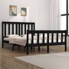 vidaXL Bed Frame without Mattress Black Solid Wood Double