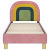 vidaXL Toddler Bed Frame with Headboard Pink 70 x 140 cm Velvet