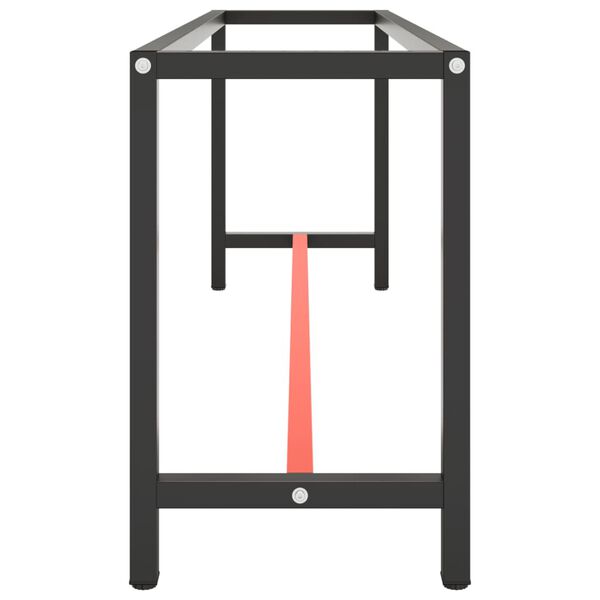vidaXL Work Bench Frame Matte Black and Matte Red 210x50x79 cm Metal