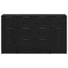 vidaXL Sideboard with Drawer 3 pcs Black Oak Engineered Wood