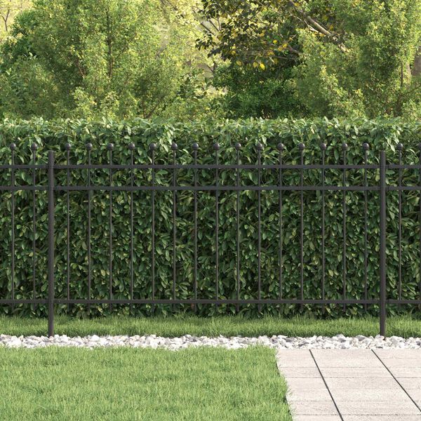 vidaXL Ring Fence Black 200 x 150 cm Powder-Coated Steel