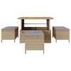 vidaXL Garden Dining Set Beige Poly rattan