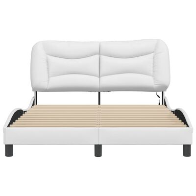 vidaXL Bed Frame with LED Lights White 120x200 cm Faux Leather