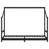vidaXL Kids Bed Frame Black 2x(80x200) cm Solid Wood Pine