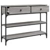vidaXL Console Table Grey Sonoma 100x25x75 cm Engineered Wood