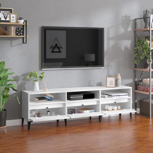 vidaXL TV Cabinet White 150x30x44.5 cm Engineered Wood