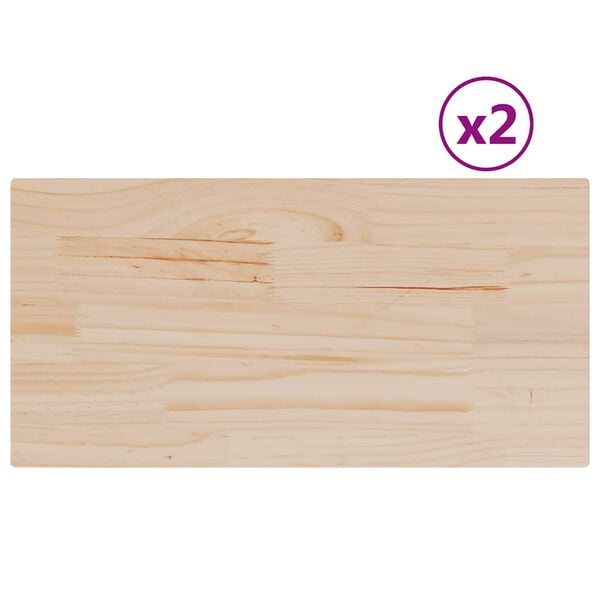vidaXL Table Tops 2 pcs 90x45x2.5 cm Rectangular Solid Wood Pine