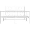 vidaXL Metal Bed Frame without Mattress with Footboard White 120x190cm
