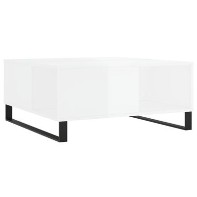 vidaXL Coffee Table High Gloss White 80x80x36.5 cm Engineered Wood