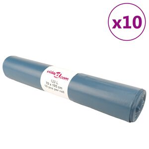 vidaXL Bin Bags 100 pcs Blue 120 L
