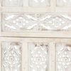 vidaXL Hand carved 3-Panel Room Divider White 120x165 cm Solid Mango Wood