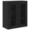 vidaXL Highboard 2 pcs Black Oak Engineered Wood and Glass