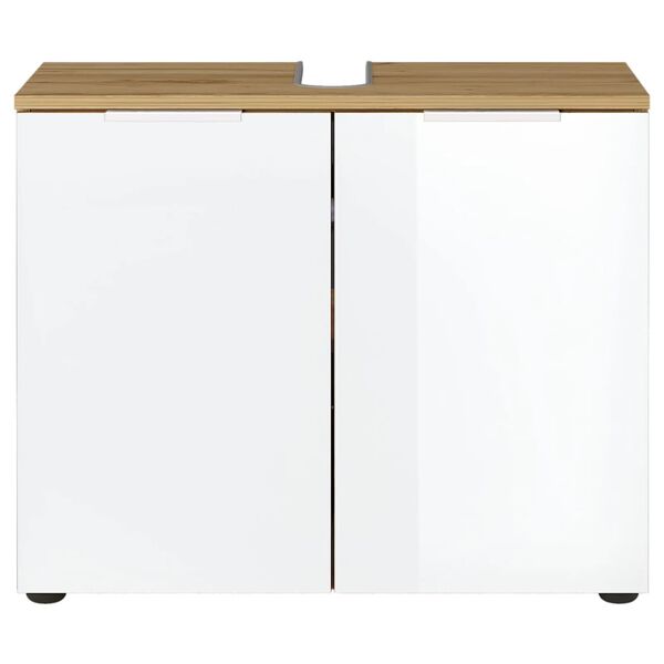 Germania Wash Basin Cabinet GW-Avino 34x70x58 cm White and Navarra-oak