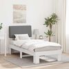 vidaXL Bed Frame with Upholstered Headboard Light Grey 90 x 190 cm