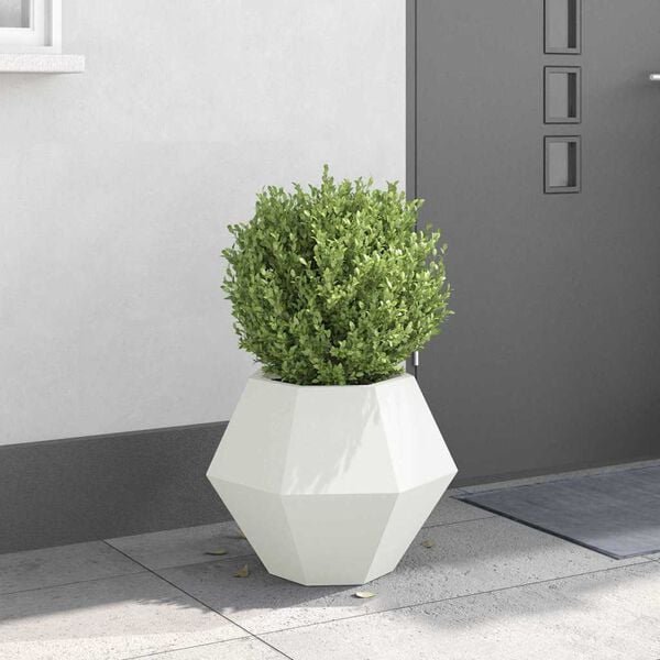 vidaXL Planter White 50 x 50 x 40 cm Steel