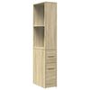 vidaXL Narrow Bathroom Cupboard with Wheels Sonoma Oak Engineered Wood