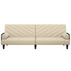 vidaXL Sofa Bed with Armrests Cream Fabric