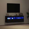 vidaXL TV Wall Cabinet Black oak 60 x 30 x 40 cm Engineered wood