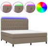 vidaXL Box Spring Bed with Mattress&LED Taupe 180x200 cm Fabric