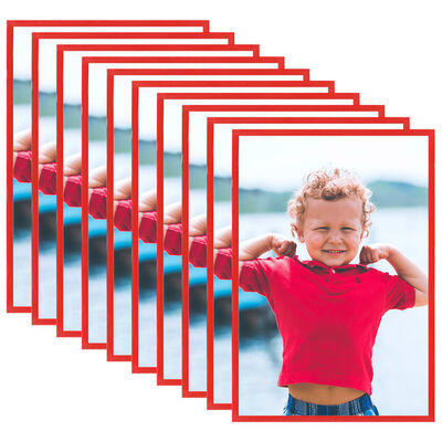 vidaXL Photo Frames Collage 10 pcs for Wall or Table Red 10x15 cm MDF