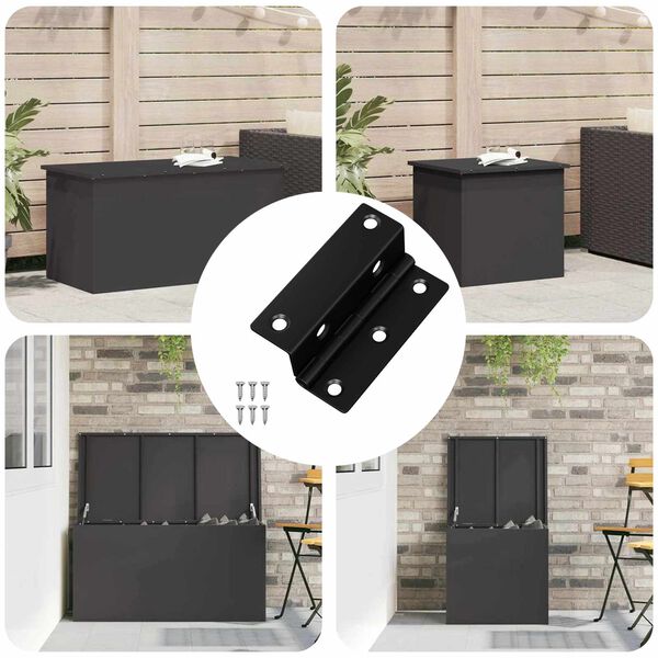 vidaXL Hinge 537 pcs Black 38 x 17 x 60 mm Iron