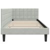 vidaXL Corner Bed Frame with Headboard Light grey 90 x 200 cm Velvet
