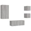 vidaXL 5 Piece TV Wall Units with LED Grey Sonoma Engineered Wood