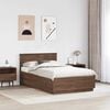 vidaXL Bed Frame with Headboard Brown Oak 120 x 200 cm Engineered Wood