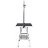 vidaXL Adjustable Dog Grooming Table with 2 Loops and Basket
