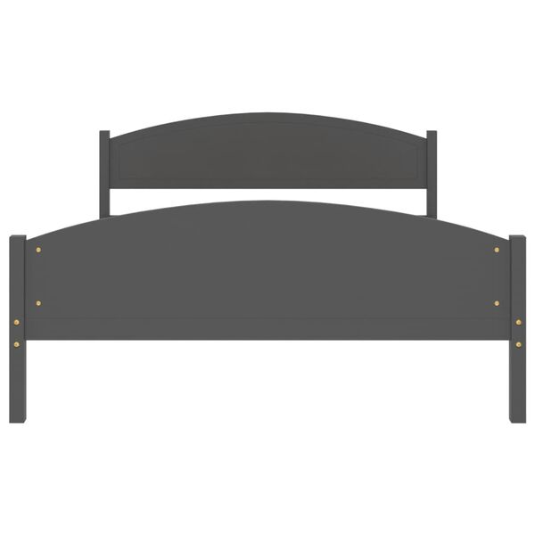 vidaXL Bed Frame without Mattress Dark Grey Solid Pine Wood 160x200cm