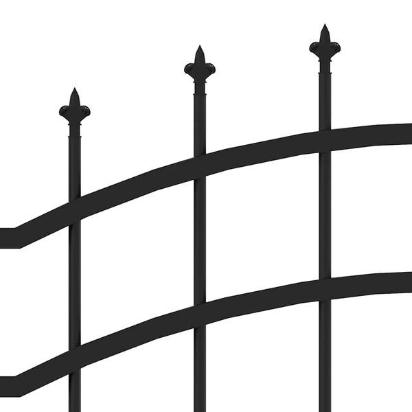 vidaXL Garden Fence Woerden with Spear Top Black 240x125 cm Steel