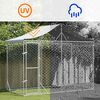vidaXL Outdoor Dog Kennel with Roof Silver 3x1.5x2.5 m Galvanised Steel