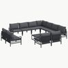 vidaXL Garden Sofa Set 12 pcs Black Steel